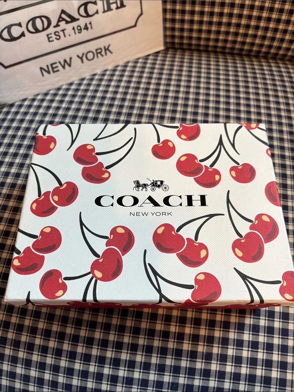 Coach Cherry Heart Keyring Wallet - Red, White, Gold